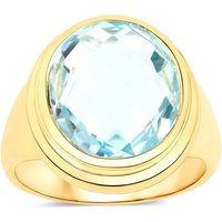 Vira Jewels Fingerring 925-Sterling Silber vergoldet Glänzend Blautopas beh.Blau von Vira Jewels