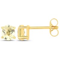 Vira Jewels Paar Ohrstecker 925-Sterling Silber vergoldet Glänzend Lemonquartz gelb von Vira Jewels