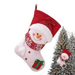 Große Weihnachtsstrümpfe,Weihnachtsmann-Schneemann, der Kaminbehänge, Strümpfe, Geschenktüten strickt - Handgefertigte 3D-Geschenktasche zum Thema Weihnachten für die Familie, Virtcooy von Virtcooy