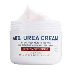 Urea-Creme 40 Prozent | Urea-Fuß-Handcreme für trockene, rissige, Urea-Lotion für rissige Fersen und trockene Haut, tief feuchtigkeitsspendend von Virtcooy