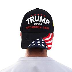 Virtcooy Donald Trumps Hut 2024 | Trump 2024 Mütze, Trump-Mütze mit Verstellbarer Schnalle, Schirmmütze mit amerikanischer Flagge, bestickte Mütze, Camo USA bestickte verstellbare Baseballkappe von Virtcooy