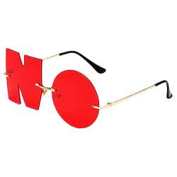 Virtcooy Trendige unregelmäßige Sonnenbrille - Unregelmäßige lustige Sonnenbrille - 2023 Sommerbrief Keine bequeme Sichtbrille Anti-UV für Strandparty von Virtcooy