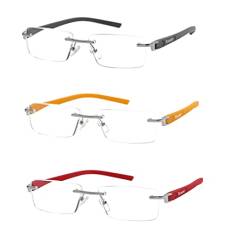 Viscare 3 pair rimless reading glasses for men (+2.00) von Viscare