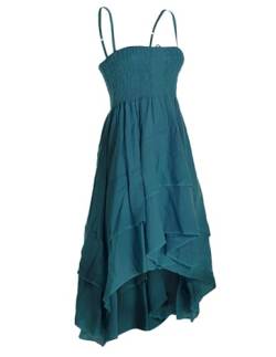 Vishes - Alternative Bekleidung - 2in1 Kleid-Rock Damen Sommer-Kleid Spagetti-Träger Hippie-Rock türkis von Vishes