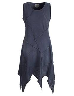 Vishes - Alternative Bekleidung - Armloses Einfarbiges Patchwork Zipfelkleid aus handgewebter Baumwolle grau 36-38 von Vishes