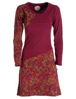 Vishes - Alternative Bekleidung - Asymmetrisches Langarm Jersey Kleid Damen kurz dunkelrot 38 von Vishes