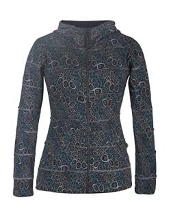 Vishes - Alternative Bekleidung - Bedruckte Damen Patchwork Hoodie Jacke Baumwolle Zipfelkapuze schwarz 40 von Vishes