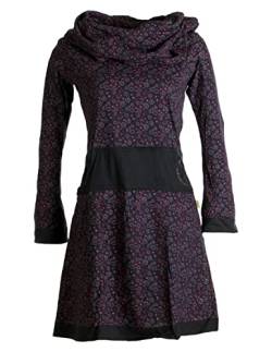 Vishes - Alternative Bekleidung - Bedrucktes Kleid aus Baumwolle mit Schalkragen schwarz-rot 42 von Vishes