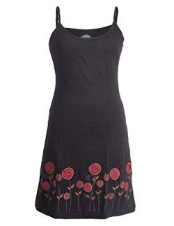 Vishes - Alternative Bekleidung - Besticktes Rosen Baumwoll-Kleid mit verstellbaren Trägern schwarz 38 von Vishes