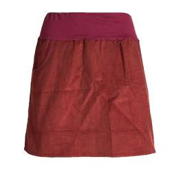 Vishes - Alternative Bekleidung - Cordrock Damen Knielang Breiter Bund Taschenrock Röcke Cord dunkelrot 44 von Vishes