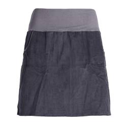 Vishes - Alternative Bekleidung - Cordrock Damen Knielang Breiter Bund Taschenrock Röcke Cord grau 40 von Vishes