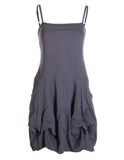 Vishes - Alternative Bekleidung - Damen Ballon-Kleid Tunika-Kleid Sommerkleid verstellbare Träger grau 36 von Vishes