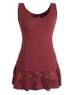 Vishes - Alternative Bekleidung - Damen Lagen-Look Jersey-Tunika Shirt aus Baumwolle zum Raffen dunkelrot 38 von Vishes