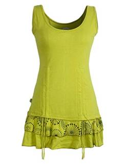 Vishes - Alternative Bekleidung - Damen Lagen-Look Jersey-Tunika Shirt aus Baumwolle zum Raffen hellgrün 46 von Vishes