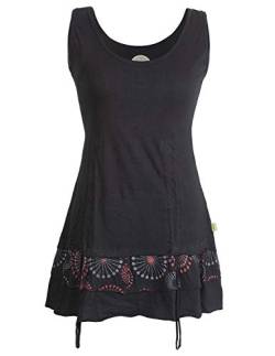 Vishes - Alternative Bekleidung - Damen Lagen-Look Jersey-Tunika Shirt aus Baumwolle zum Raffen schwarz 48 von Vishes