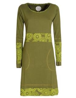 Vishes - Alternative Bekleidung - Damen Langarm Longshirt-Kleid Sweatkleid Shirt-Kleid Tunika-Kleid Olive 36 von Vishes