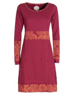 Vishes - Alternative Bekleidung - Damen Langarm Longshirt-Kleid Sweatkleid Shirt-Kleid Tunika-Kleid dunkelrot 36 von Vishes