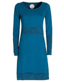 Vishes - Alternative Bekleidung - Damen Langarm Longshirt-Kleid Sweatkleid Shirt-Kleid Tunika-Kleid türkis 36 von Vishes
