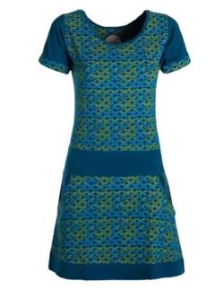 Vishes - Alternative Bekleidung - Damen Longshirt-Kleid Kurzarm Mini-Kleid Tunika-Kleid T-Shirtkleid Türkis 34 von Vishes