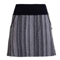 Vishes - Alternative Bekleidung - Damen Sommerrock kurz Minirock Röcke Ethno-Style Gestreift schwarz 42-44 von Vishes