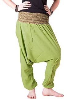 Vishes - Alternative Bekleidung - Damen luftige Sommerhose Haremshose Pluderhose Baumwolle lindgrün von Vishes