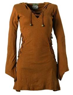 Vishes - Alternative Bekleidung - Elfenkleid mit Zipfelkapuze und Bändern zum Schnüren dunkelorange 36-38 (XS) von Vishes