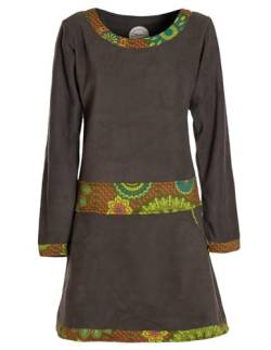 Vishes- Alternative Bekleidung - Extra warmes Winterkleid Damen Langarm Kleider Sweatkleid Fleece Olive 38-40 von Vishes
