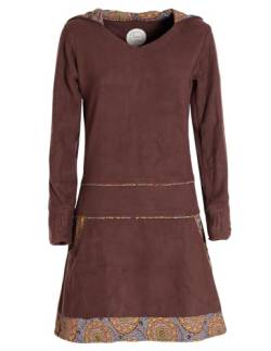 Vishes - Alternative Bekleidung - Extra warmes Winterkleid Damen Pullover-Kleid Sweatkleid Eco-Fleece braun 34 von Vishes