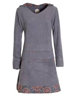 Vishes - Alternative Bekleidung - Extra warmes Winterkleid Damen Pullover-Kleid Sweatkleid Eco-Fleece grau 34 von Vishes