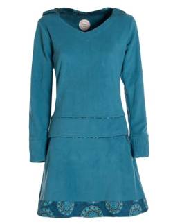 Vishes - Alternative Bekleidung - Extra warmes Winterkleid Damen Pullover-Kleid Sweatkleid Eco-Fleece türkis 38 von Vishes