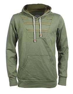 Vishes - Alternative Bekleidung - Herren Langarm Hoodie Sweater Warm Kapuze Kängurutasche Olive 50 von Vishes