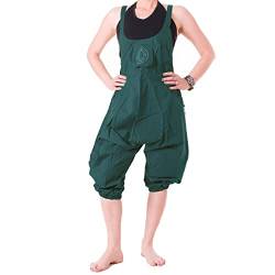 Vishes - Alternative Bekleidung - Kurze Harems Latzhose aus gewebter Baumwolle türkis 42 von Vishes