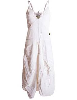 Vishes - Alternative Bekleidung - Lagenlook Ballonkleid mit verstellbaren Trägern weiß 32-34 von Vishes