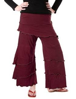 Vishes- Alternative Bekleidung Lagenlook Schlaghose aus Baumwolle - Kurzgröße dunkelrot 40 von Vishes