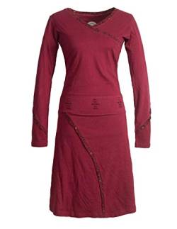 Vishes - Alternative Bekleidung - Langarm Damen Freizeit Jerseykleid Strickkleid Sweatshirtkleid Baumwolle dunkelrot 50 von Vishes
