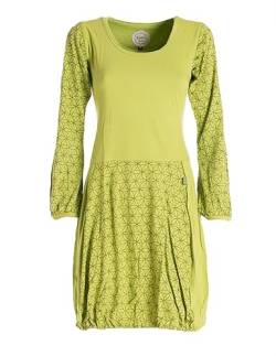 Vishes - Alternative Bekleidung - Langarm Damen-Keid Ballon-Kleid Shirt-Kleid kurz Loose fit hellgrün 38 von Vishes