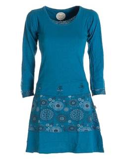 Vishes - Alternative Bekleidung - Langarm Damen Keid Mandala Druck Rundhals Ausschnitt türkis 40 von Vishes