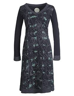 Vishes - Alternative Bekleidung - Langarm Damen Tie-Dye Batik-Kleid Blumen-Kleid Sweat-Kleid Baumwoll-Kleid schwarz 48 von Vishes