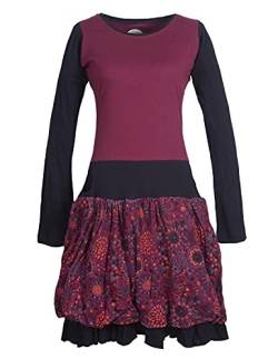 Vishes - Alternative Bekleidung - Langarm Damen Tulpen-Kleid Ballon-Kleid Sweat-Kleid Baumwoll-Kleid dunkelrot 38 von Vishes