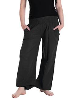 Vishes - Alternative Bekleidung - Lange Damen Sommerhose Haremshose Schlupfhose einfarbig Dehnbund Einheitsgröße (34-46) schwarz von Vishes