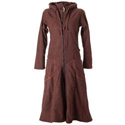 Vishes - Alternative Bekleidung - Langer, warmer Fleece Mantel mit Zipfelkapuze braun 38 von Vishes