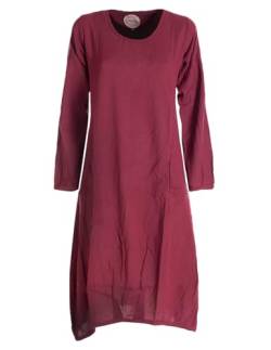 Vishes - Alternative Bekleidung - Luftiges Damen Sommerkleid Langarm Longshirt-Kleid Shirt-Kleid dunkelrot 44-46 von Vishes