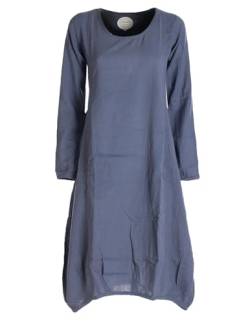 Vishes - Alternative Bekleidung - Luftiges Damen Sommerkleid Langarm Longshirt-Kleid Shirt-Kleid grau 40-42 von Vishes
