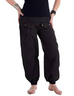 Vishes - Alternative Bekleidung - Pludrige Sommer Damen Chino Haremshose aus Baumwolle schwarz 34-38 von Vishes