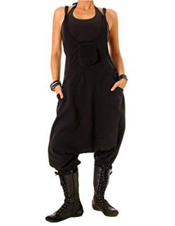 Vishes - Alternative Bekleidung - Warme Damen Fleece Thermo Latzhose Haremshose schwarz 36/38 von Vishes