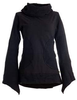 Vishes - Alternative Bekleidung - Warmer Damen Langarm Pullover aus Baumwolle Schalkragen gestrickt schwarz 42 von Vishes