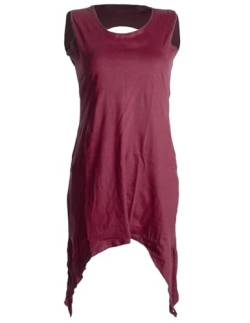 Vishes - Alternative Bekleidung - Zipfeliges Elfenkleid aus Baumwolle - mit rundem Rückenausschnitt dunkelrot 46 von Vishes