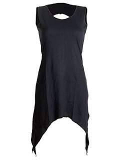 Vishes - Alternative Bekleidung - Zipfeliges Elfenkleid aus Baumwolle - mit rundem Rückenausschnitt schwarz 46 von Vishes