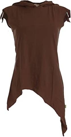 Vishes - Alternative Bekleidung - Zipfelshirt mit Zipfelkapuze aus Baumwolle braun 40-42 von Vishes