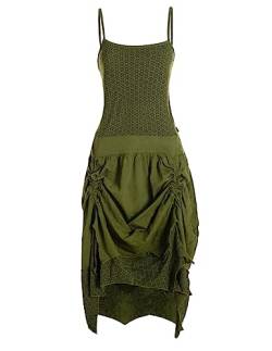 Vishes - Alternative Bekleidung - verstellbares Langes kurzes Sommerkleid Damen Kleider Sommer lang Olive 34 von Vishes